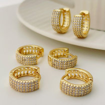 Pave basic hoop earrings