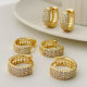 Pave basic hoop earrings