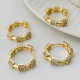 Pave basic round hoop earrings