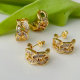 Pave zircon chain earrings