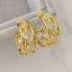 Pave oval zicon hoop earrings
