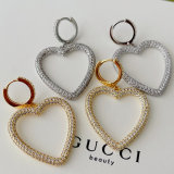 Pave heart pendant earrings