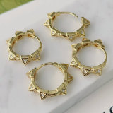 Pave arrow hoop earrings