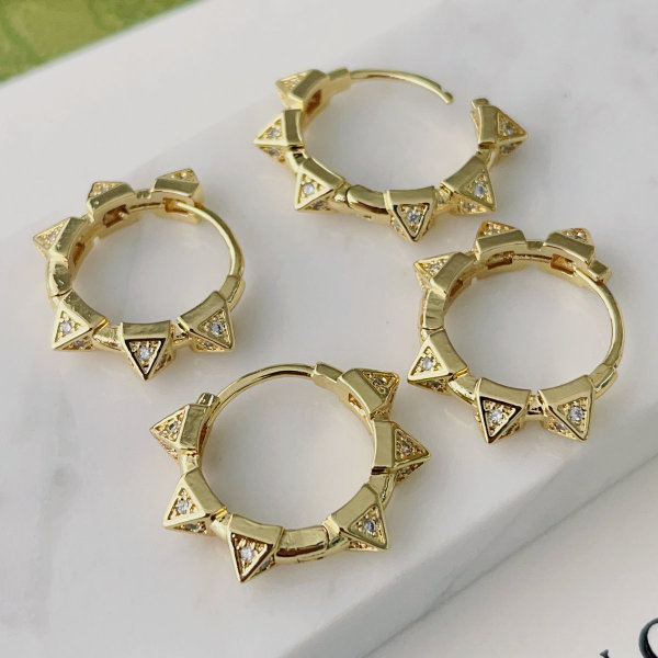 Pave arrow hoop earrings