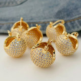 pave zircon ball earrings