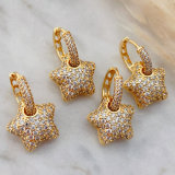 Pave star pendant earrings