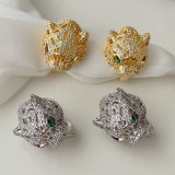 Pave lion earrings