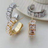 Pave zircon hoops
