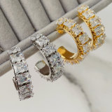 Pave zircon hoops