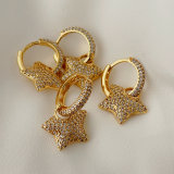 Pave star charm earrings
