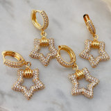 Pave star pendant earrings