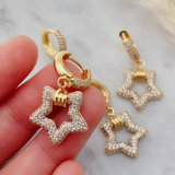 Pave star pendant earrings