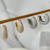 Pave zircon hoops