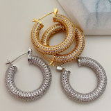 Pave mirco zircon chunky hoops