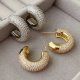 Pave zircon hoops