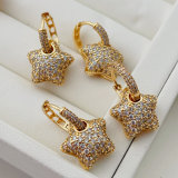 Pave star pendant earrings