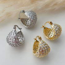 Pave samll chunky zircon hoops