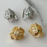 Pave lion earrings