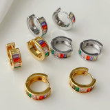 Colorful zircon basic hoops