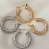 Pave mirco zircon chunky hoops