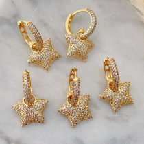 Pave star charm earrings