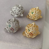 Pave lion earrings