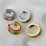 Colorful zircon basic hoops