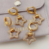 Pave star pendant earrings