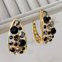 Black stone hoops