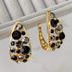 Black stone hoops
