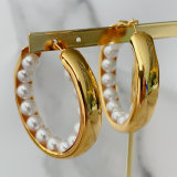 Big chunky pearl hoop