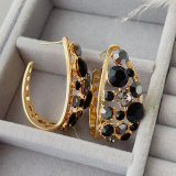 Black stone hoops