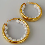 Big chunky pearl hoop