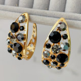 Black stone hoops