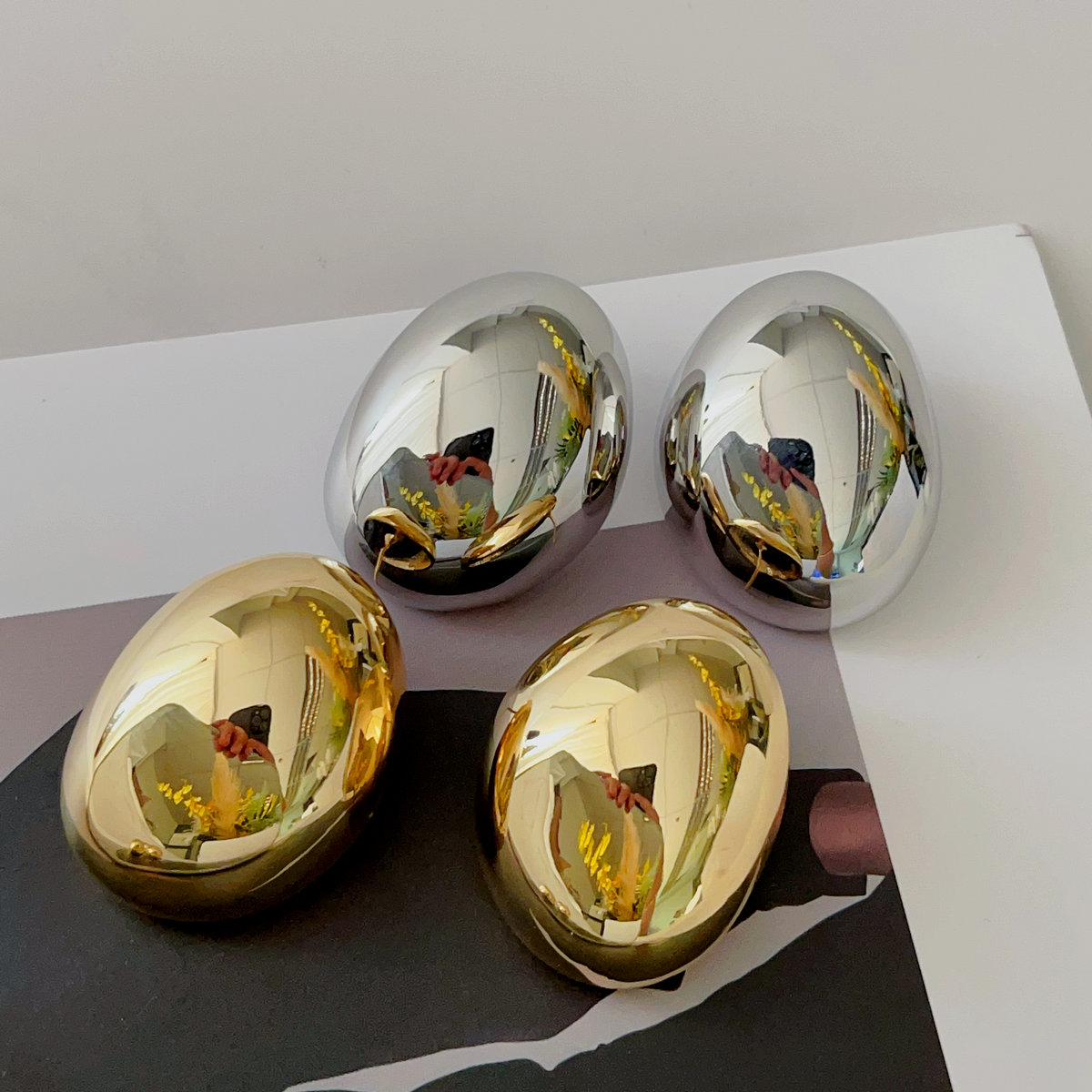 Big chunky metal earrings