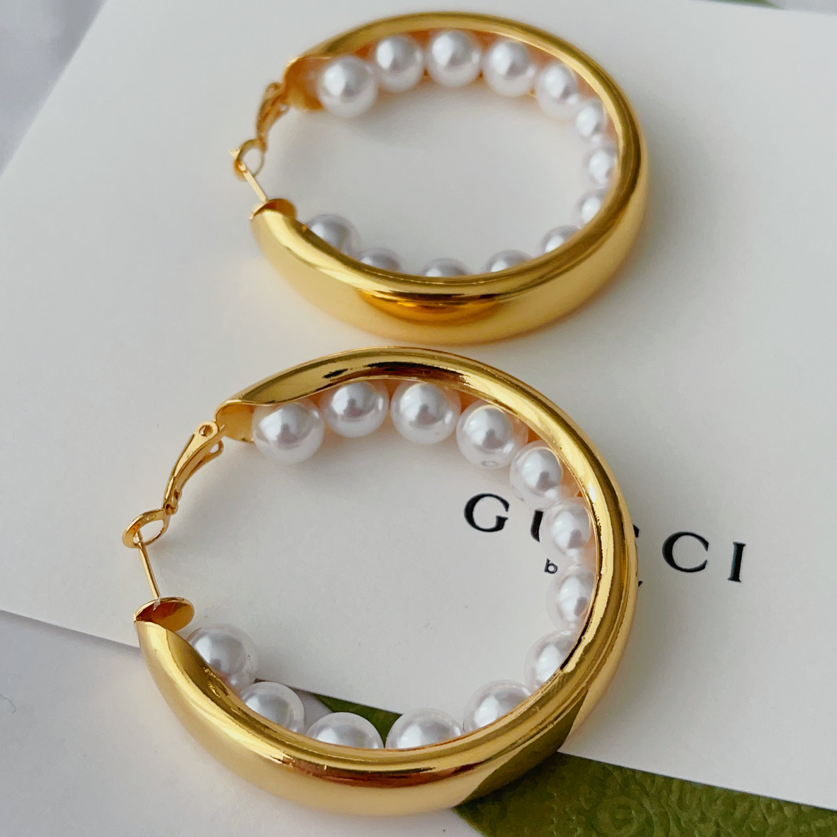 Big chunky pearl hoop