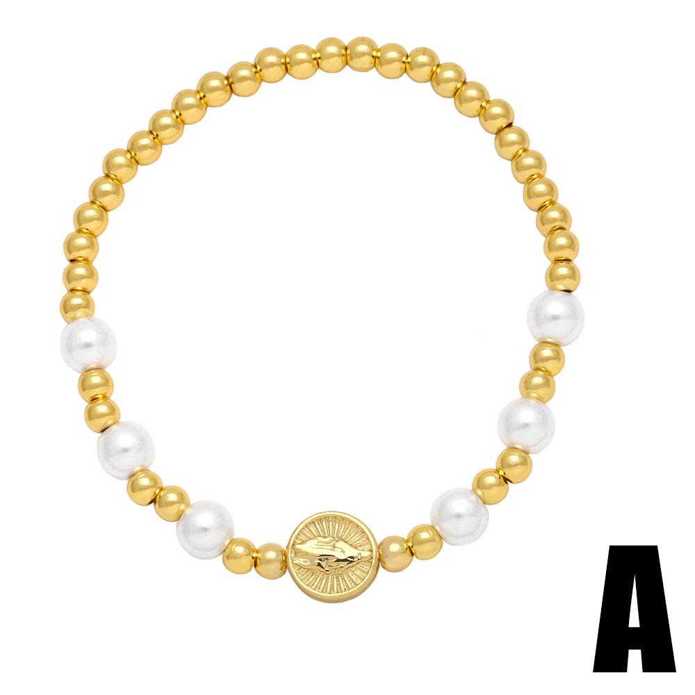 Glass pearl bead elstic fe bracelets