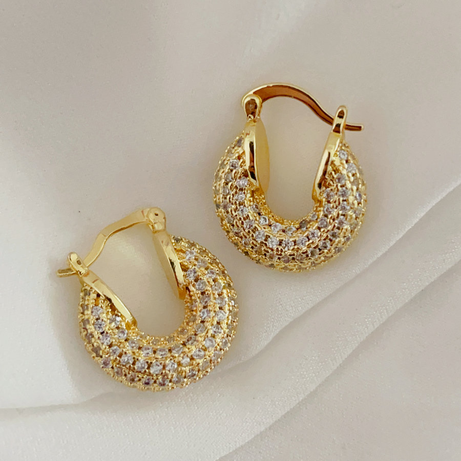 Pave zircon hoops