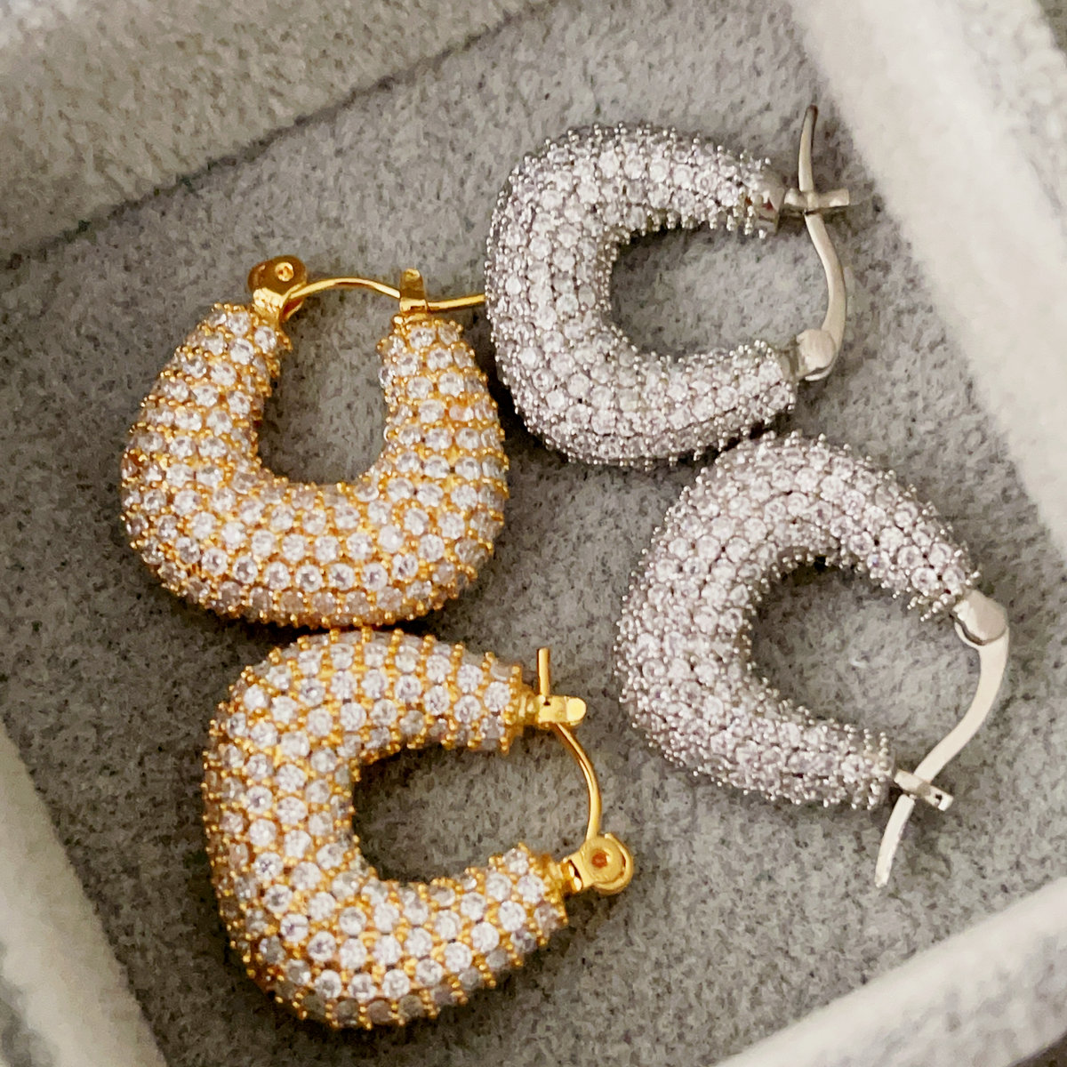 Pave zricon earrings