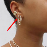 Pave zircon chain earrings