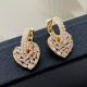 Pave heart drop pearl earrings