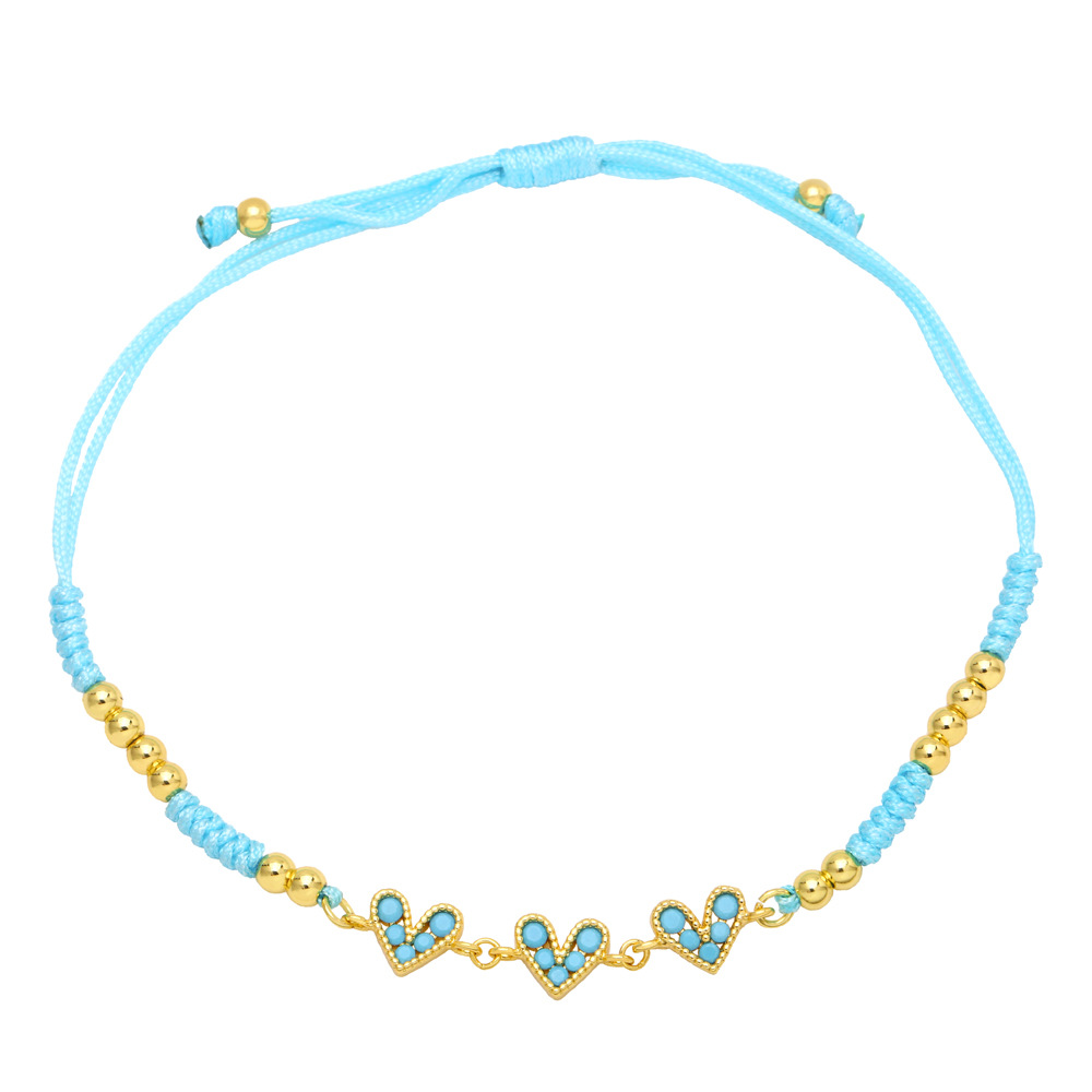 Pave heart connector bracelet