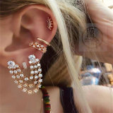 Pave zircon chain earrings