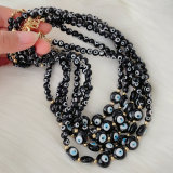 Black evil eye glass necklace