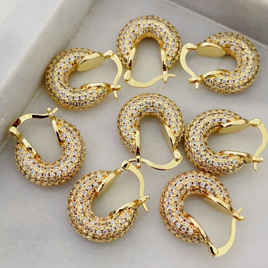 Pave zircon hoops