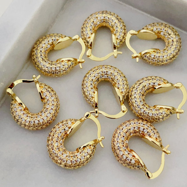 Pave zircon hoops