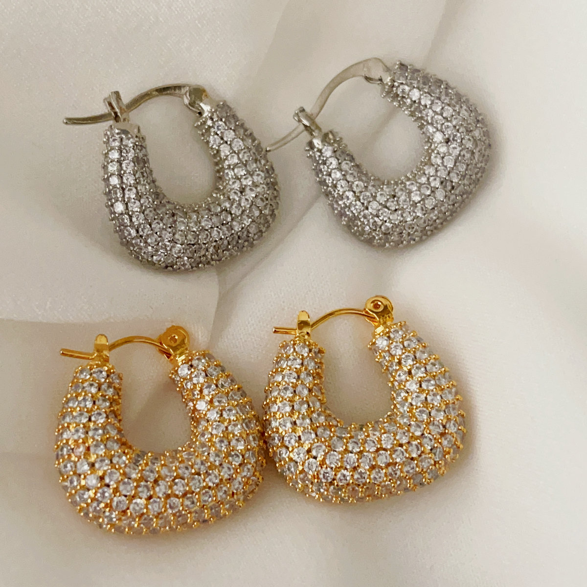 Pave zricon earrings