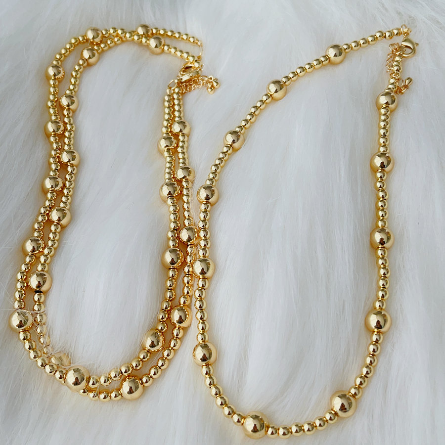 18k Gold plated bead necklace