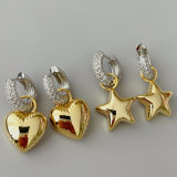 Heat , star pendant drop earrings