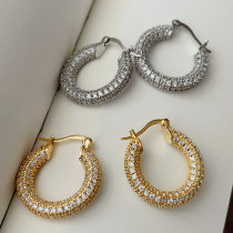 Full pave zircon hoops